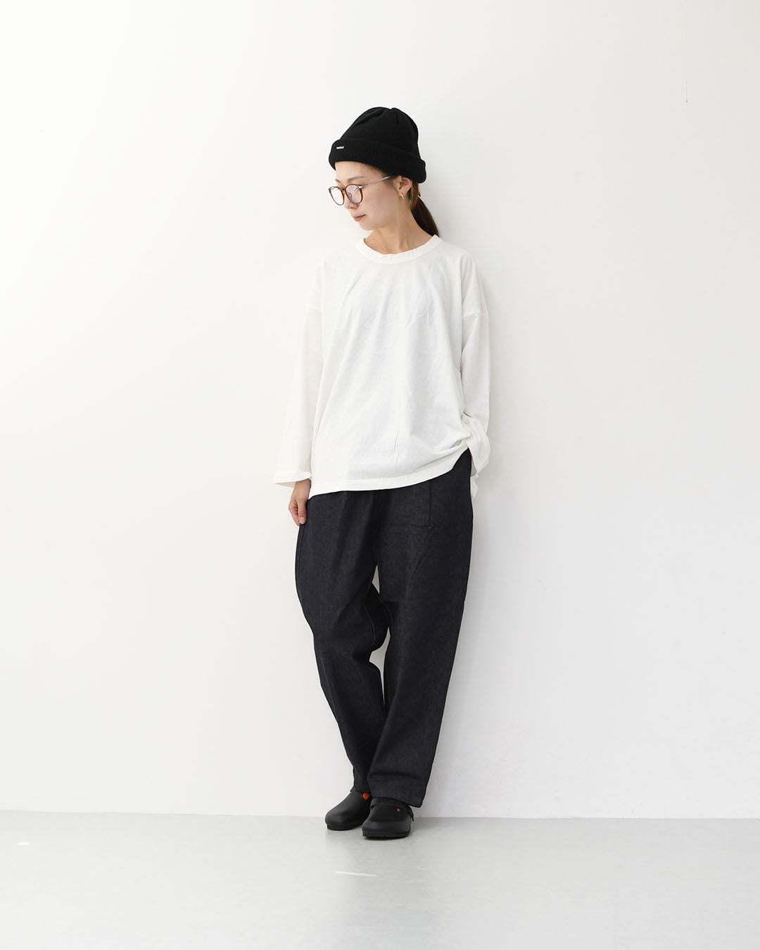 prit [プリット] 30/1リサイクルムラ糸天竺 フレアプルオーバー [P90663] コットンプルオーバー・コットンTシャツ・無地Tシャツ・長袖・綿・ロンT・ワイドシルエット・ゆったりシルエット・LADY'S [2025AW]