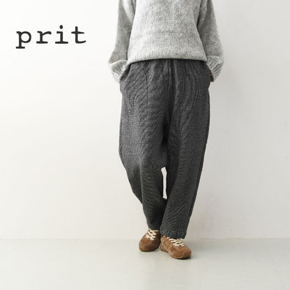 prit [プリット] 千鳥ジャガード裏パイルスロウパンツ [P90706]  リラックスパンツ・スウェット・ナチュラルコーデ・LADY'S [2026AW]