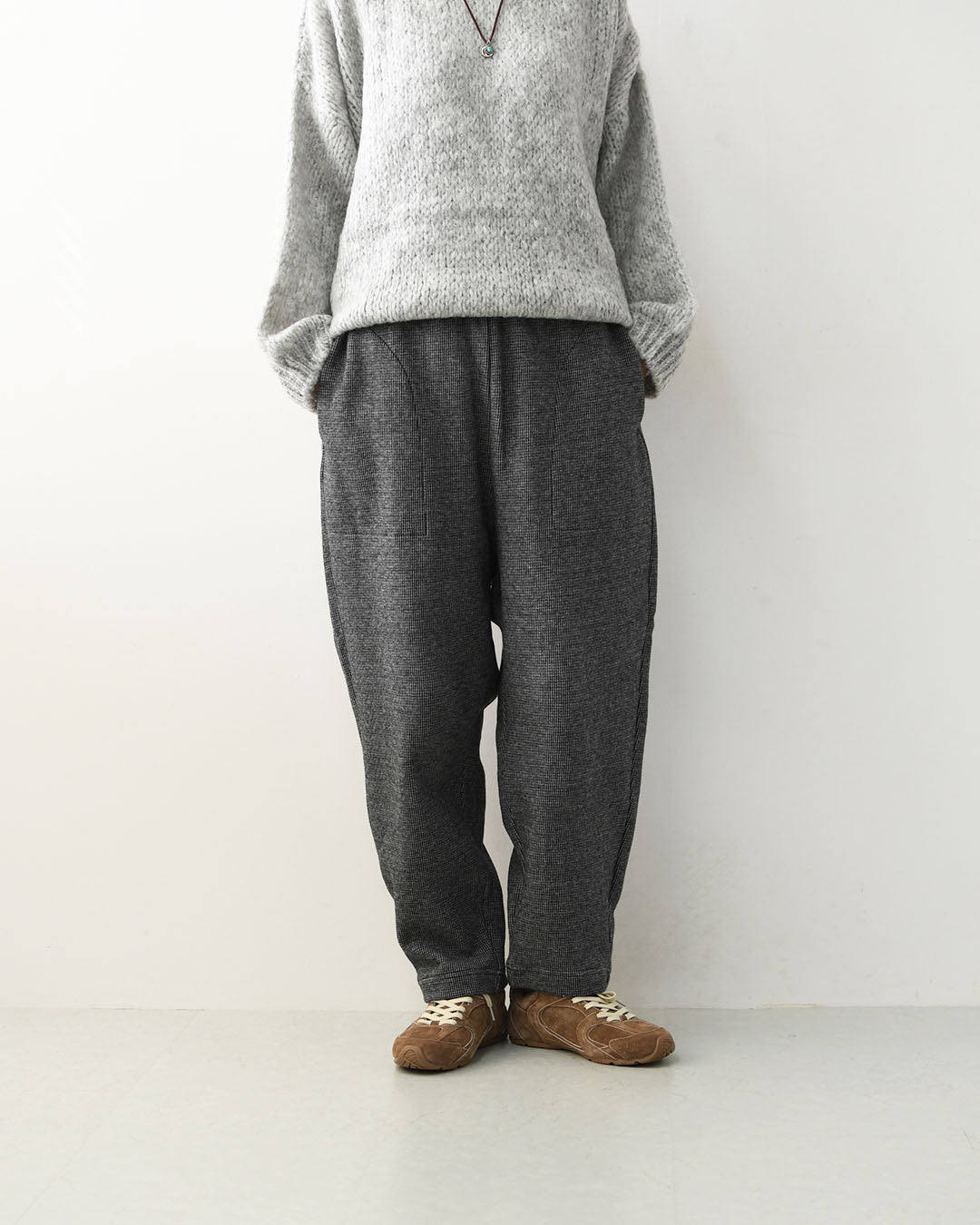 prit [プリット] 千鳥ジャガード裏パイルスロウパンツ [P90706]  リラックスパンツ・スウェット・ナチュラルコーデ・LADY'S [2026AW]