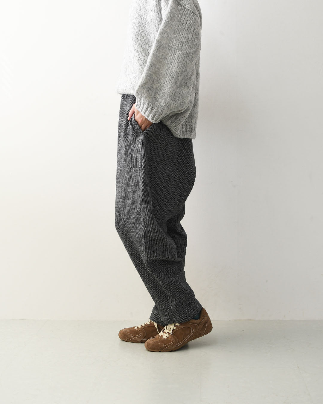prit [プリット] 千鳥ジャガード裏パイルスロウパンツ [P90706]  リラックスパンツ・スウェット・ナチュラルコーデ・LADY'S [2026AW]