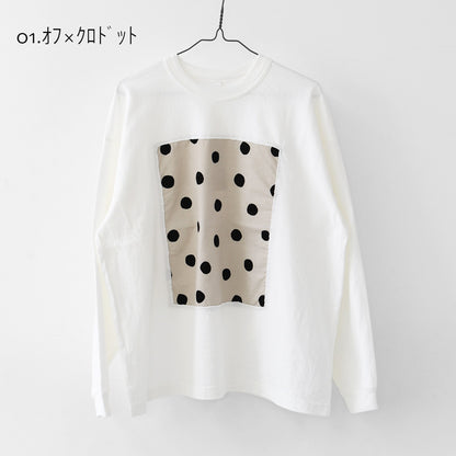 prit [プリット] 17/1空紡天竺×シャツコールラフドットプリントロングスリーブフレームTシャツ [p90715] Tシャツ・長袖Tシャツ・ドット・LADY'S [2026AW]