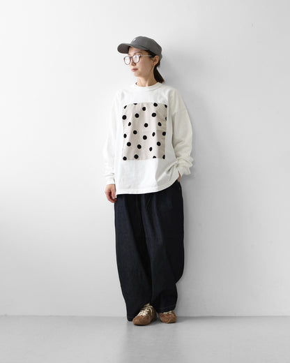 prit [プリット] 17/1空紡天竺×シャツコールラフドットプリントロングスリーブフレームTシャツ [p90715] Tシャツ・長袖Tシャツ・ドット・LADY'S [2026AW]