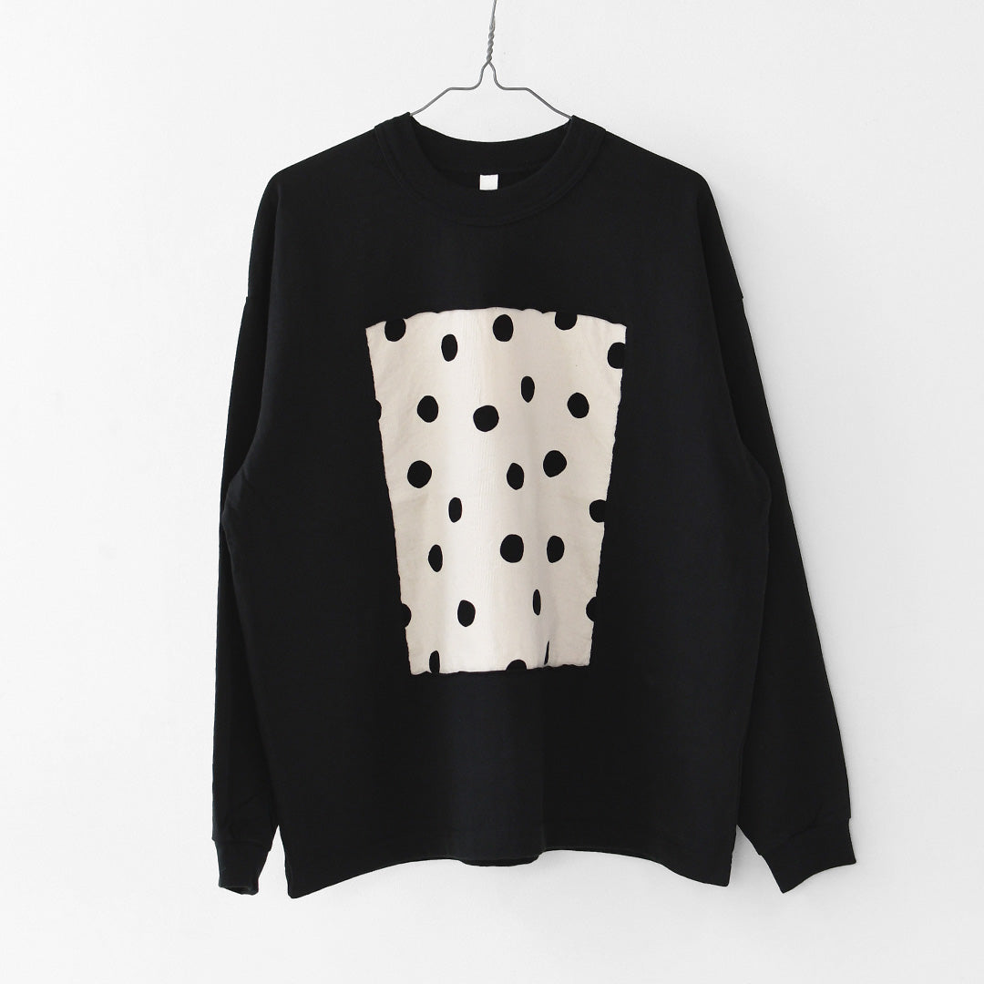 prit [プリット] 17/1空紡天竺×シャツコールラフドットプリントロングスリーブフレームTシャツ [p90715] Tシャツ・長袖Tシャツ・ドット・LADY'S [2026AW]