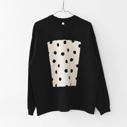 prit [プリット] 17/1空紡天竺×シャツコールラフドットプリントロングスリーブフレームTシャツ [p90715] Tシャツ・長袖Tシャツ・ドット・LADY'S [2026AW]