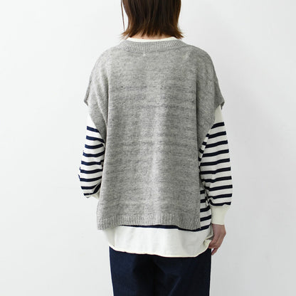 prit [プリット] 2/26リネン7G天竺編み Vネックワイドベスト [P915104] [2025SS]