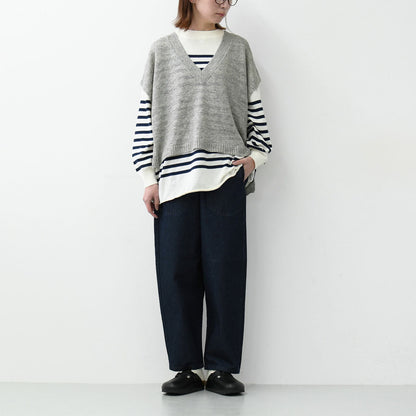 prit [プリット] 2/26リネン7G天竺編み Vネックワイドベスト [P915104] [2025SS]