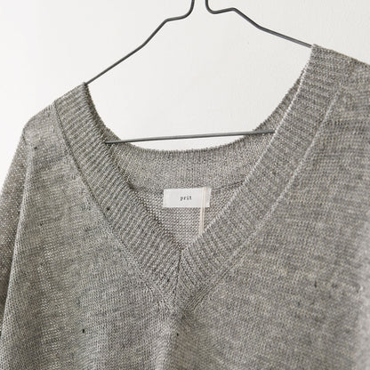 prit [プリット] 2/26リネン7G天竺編み Vネックワイドベスト [P915104] [2025SS]