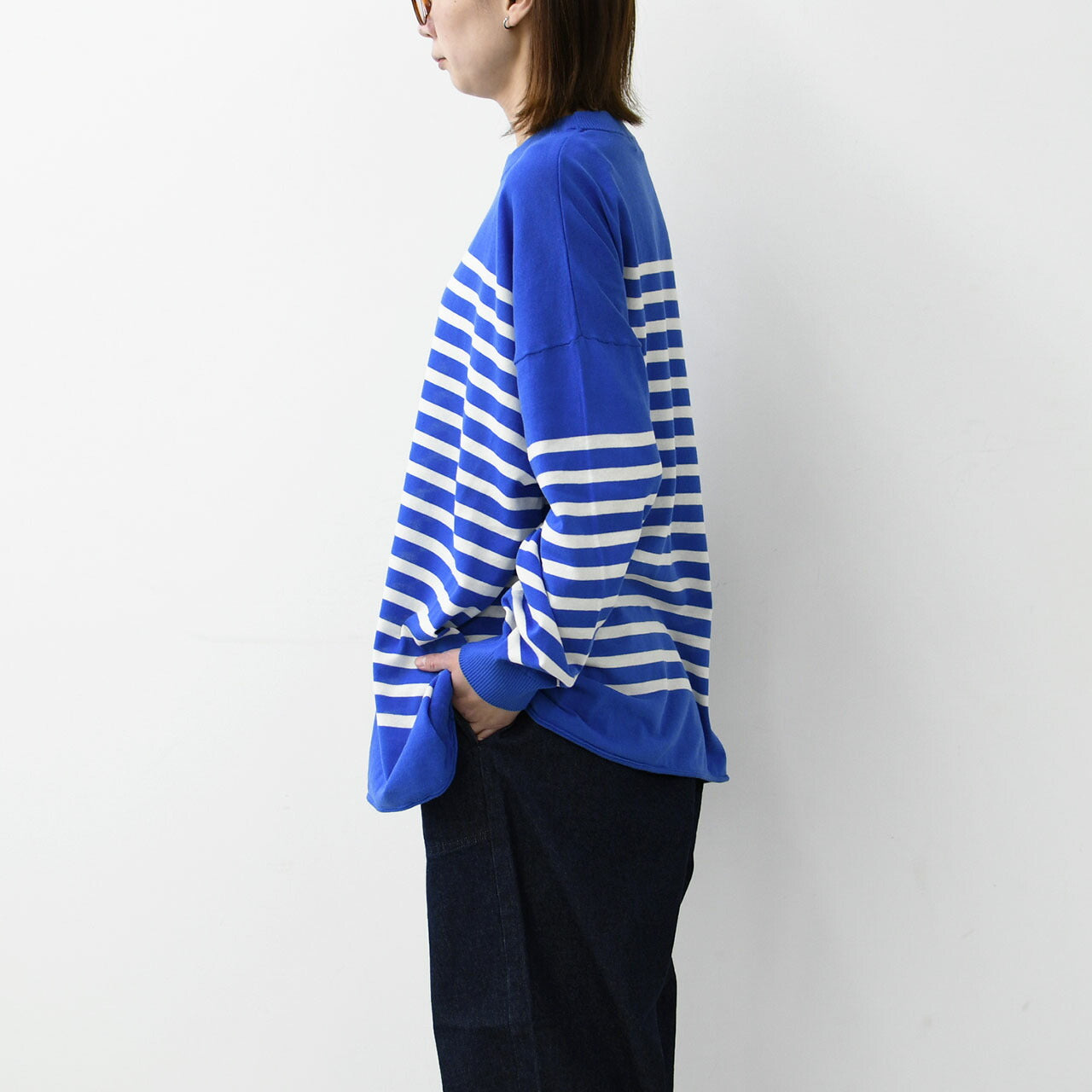 prit [プリット] 40/2ハイツイストコットン16G天竺編みボーダークルーワイドプルオーバー[P915108] [2025SS]