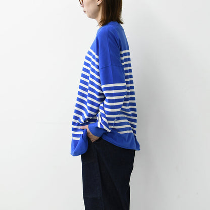 prit [プリット] 40/2ハイツイストコットン16G天竺編みボーダークルーワイドプルオーバー[P915108] [2025SS]