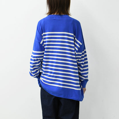 prit [プリット] 40/2ハイツイストコットン16G天竺編みボーダークルーワイドプルオーバー[P915108] [2025SS]