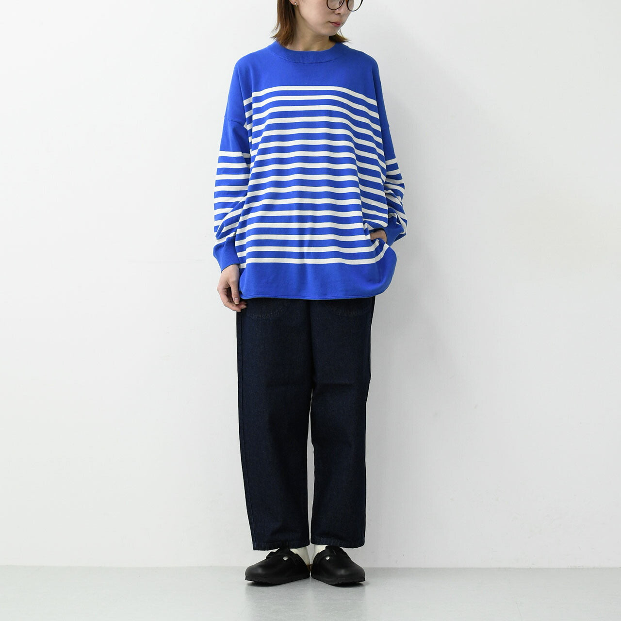 prit [プリット] 40/2ハイツイストコットン16G天竺編みボーダークルーワイドプルオーバー[P915108] [2025SS]