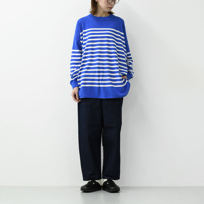 prit [プリット] 40/2ハイツイストコットン16G天竺編みボーダークルーワイドプルオーバー[P915108] [2025SS]