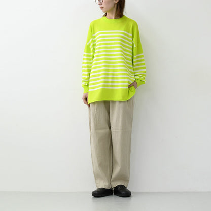 prit [プリット] 40/2ハイツイストコットン16G天竺編みボーダークルーワイドプルオーバー[P915108] [2025SS]