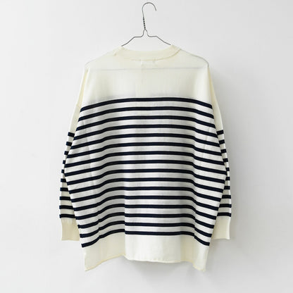 prit [プリット] 40/2ハイツイストコットン16G天竺編みボーダークルーワイドプルオーバー[P915108] [2025SS]