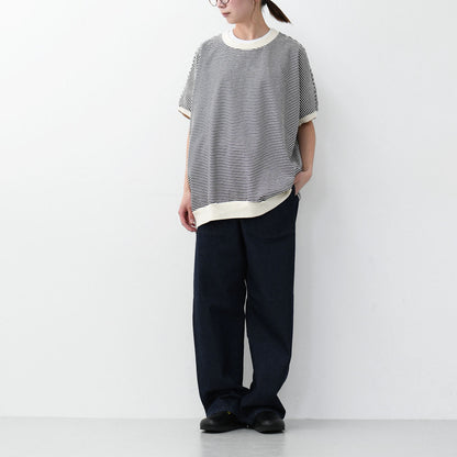 prit [プリット] 14/1空紡度詰天竺ミジンボーダーポンチョプルオーバー [P91550] [2025SS]