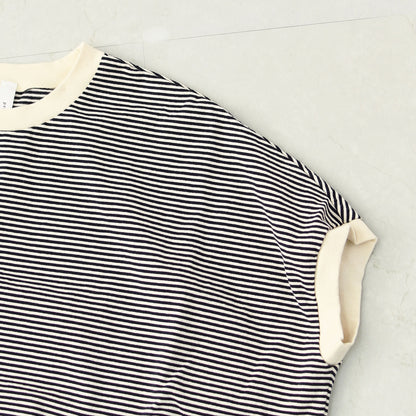 prit [プリット] 14/1空紡度詰天竺ミジンボーダーポンチョプルオーバー [P91550] [2025SS]