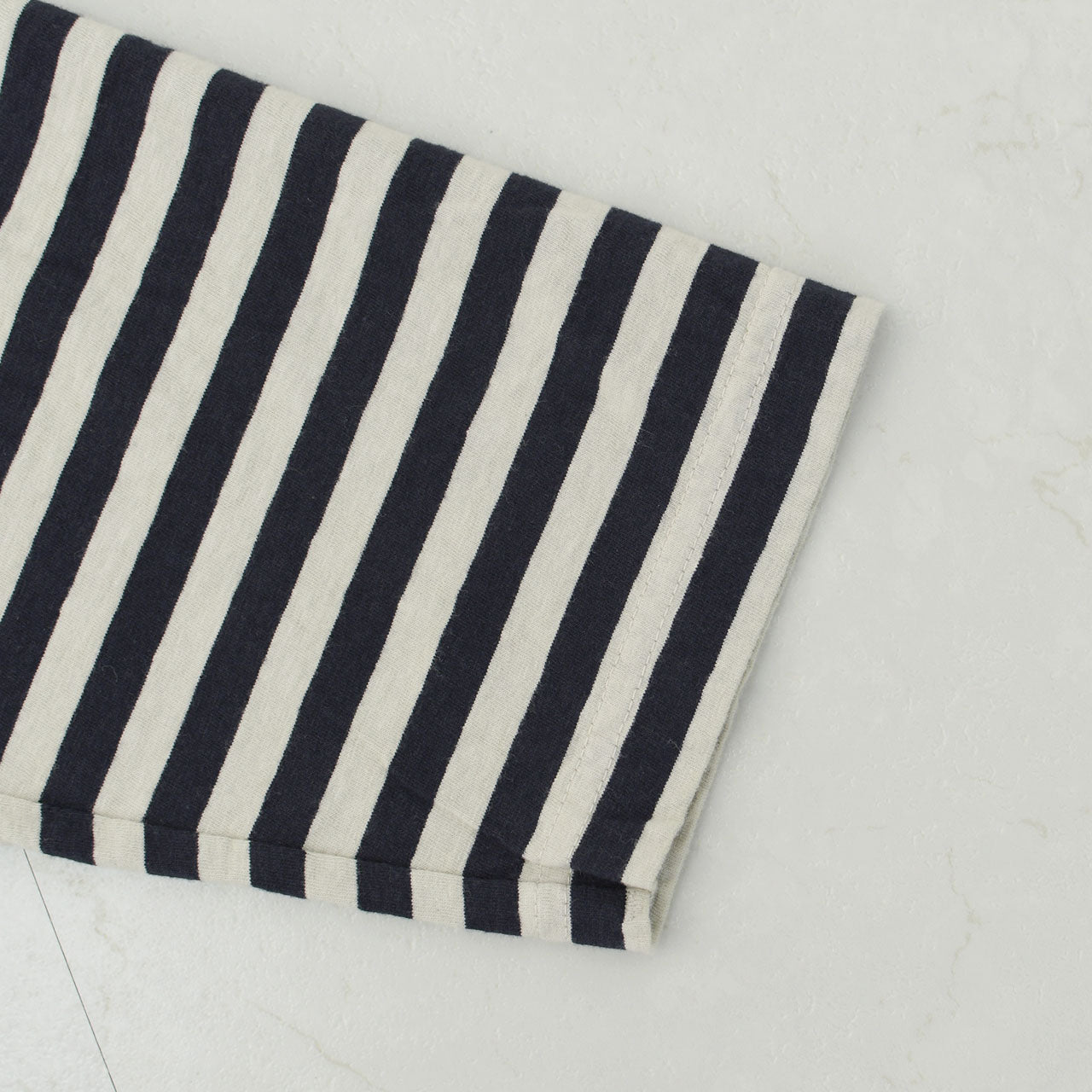 prit [プリット] 30/1リサイクルムラ糸天竺 ボーダー7分袖 ワイドTシャツ[P91573] [2025SS]