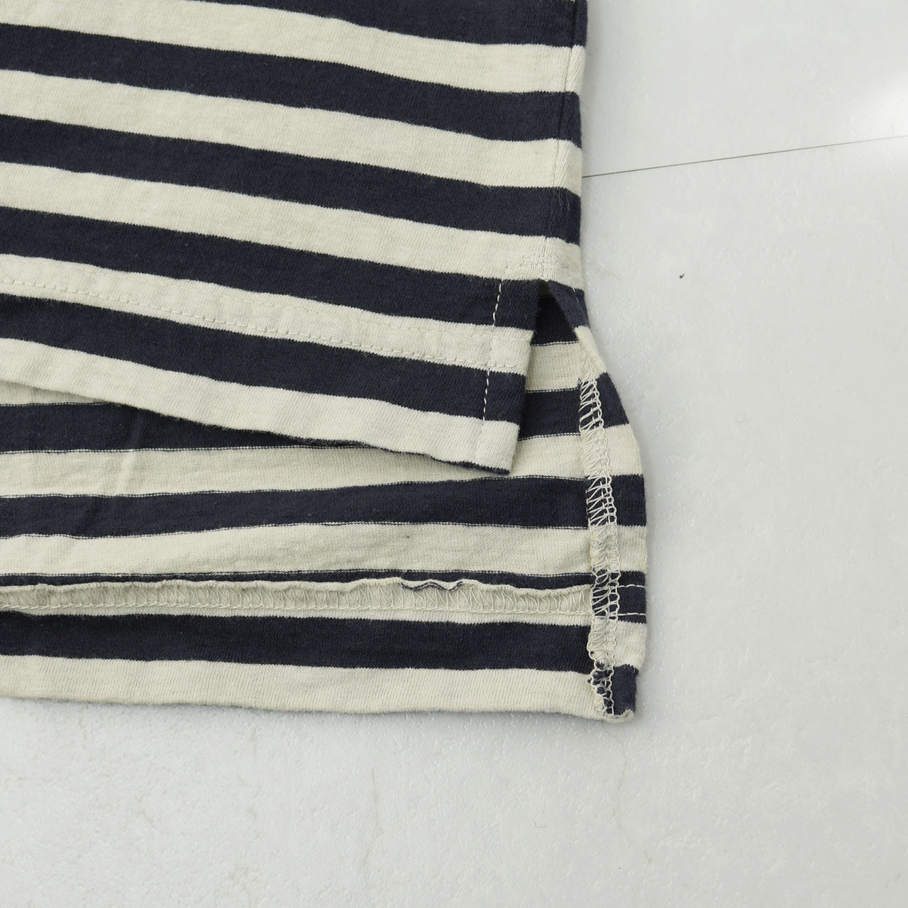 prit [プリット] 30/1リサイクルムラ糸天竺 ボーダー7分袖 ワイドTシャツ[P91573] [2025SS]