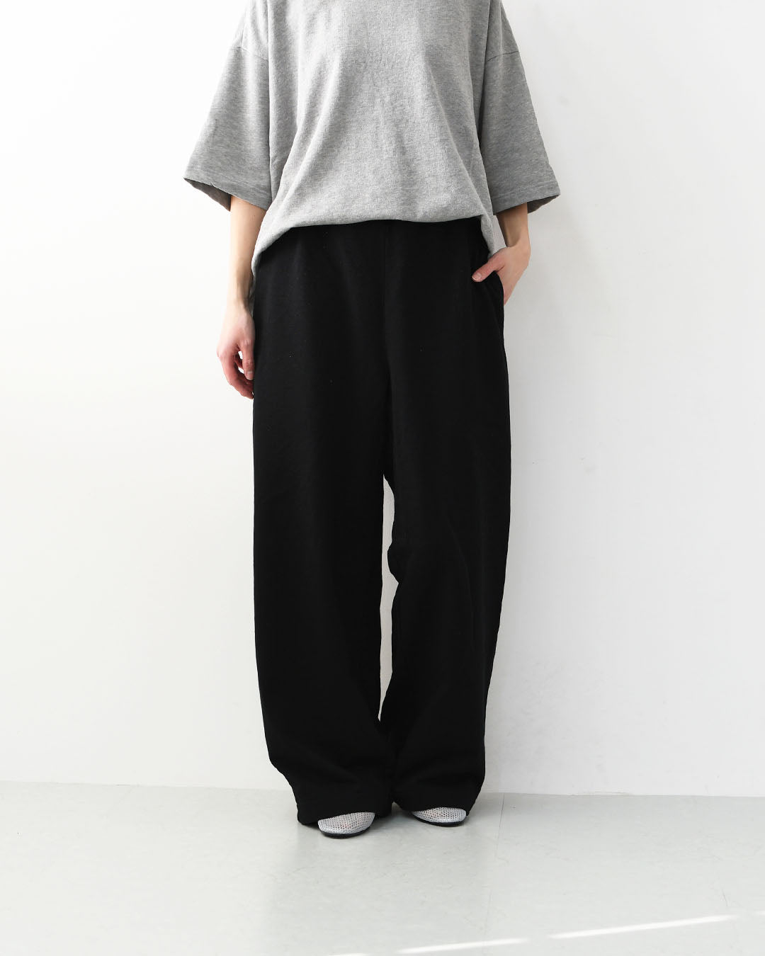 prit [プリット] 40/1DEPENDランダムミニ裏毛ワイドパンツ [P91604] ワイドパンツ・リラックスパンツ・コットンパンツ・無地・シンプル・LADY'S [2026SS]