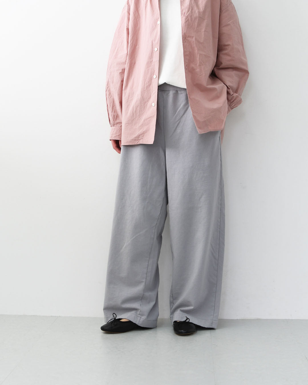 prit [プリット] 40/1DEPENDランダムミニ裏毛ワイドパンツ [P91604] ワイドパンツ・リラックスパンツ・コットンパンツ・無地・シンプル・LADY'S [2026SS]