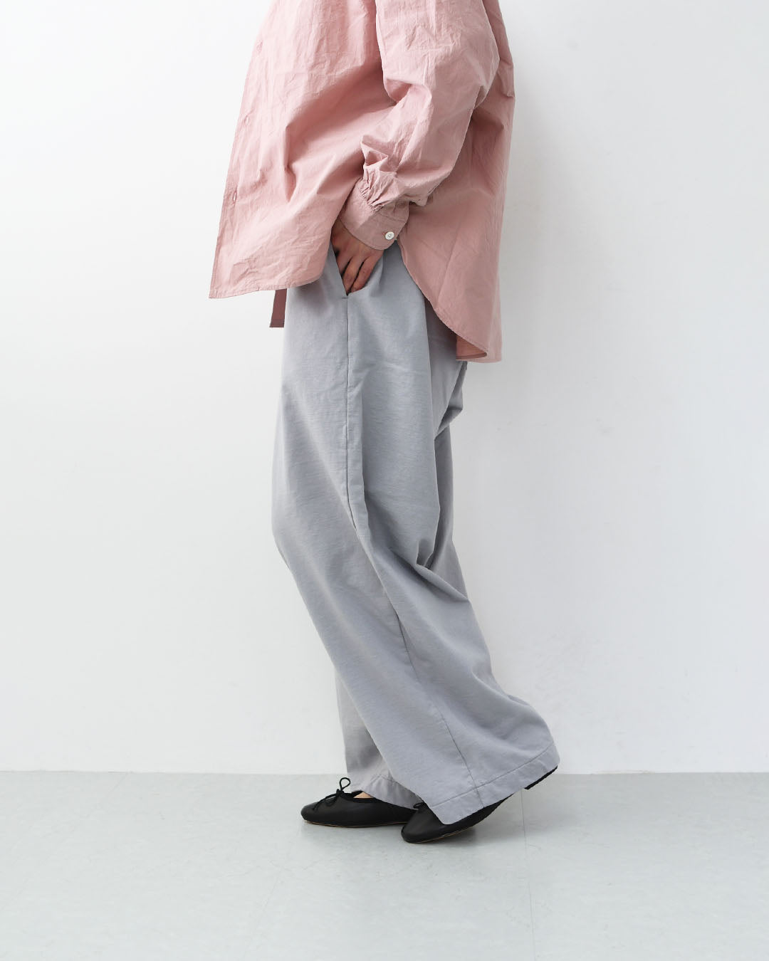 prit [プリット] 40/1DEPENDランダムミニ裏毛ワイドパンツ [P91604] ワイドパンツ・リラックスパンツ・コットンパンツ・無地・シンプル・LADY'S [2026SS]