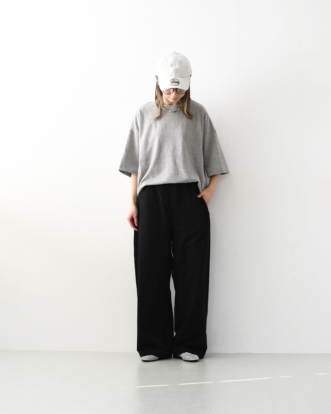 prit [プリット] 40/1DEPENDランダムミニ裏毛ワイドパンツ [P91604] ワイドパンツ・リラックスパンツ・コットンパンツ・無地・シンプル・LADY'S [2026SS]