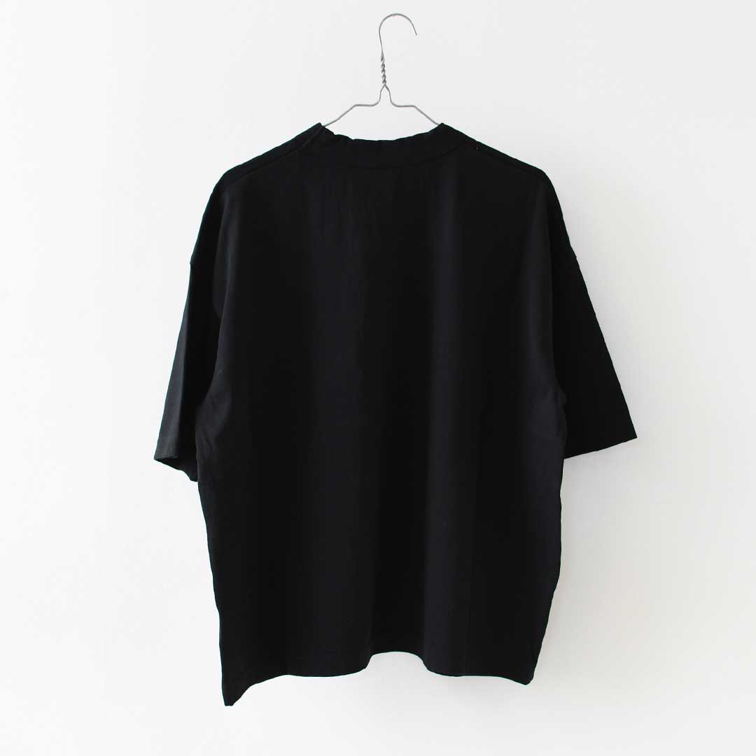 prit [プリット] 17/1空紡天竺×40/1リネン箔プリント 5分袖フレームＴシャツ [P91605] Tシャツ