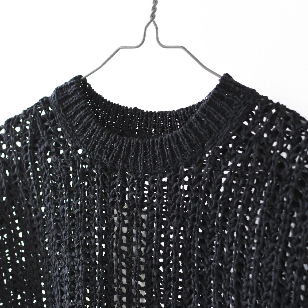 prit [プリット] オーガニックコットンナイロン3G透かし編みワイドベスト [P916100] ベスト・ニットベスト・ローゲージ編み・クルーネック・LADY'S [2026SS]