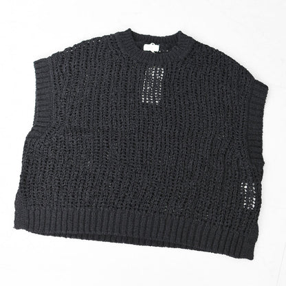 prit [プリット] オーガニックコットンナイロン3G透かし編みワイドベスト [P916100] ベスト・ニットベスト・ローゲージ編み・クルーネック・LADY'S [2026SS]