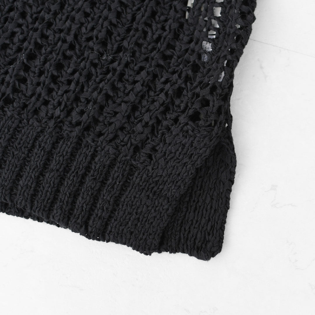 prit [プリット] オーガニックコットンナイロン3G透かし編みワイドベスト [P916100] ベスト・ニットベスト・ローゲージ編み・クルーネック・LADY'S [2026SS]