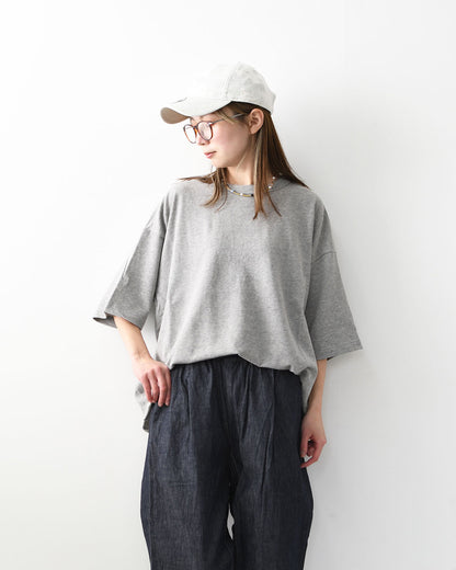 prit [プリット] 40/1強撚糸スビン裏毛5分袖クルーネックワイドTシャツ [P91619] ワイドTシャツ・5分袖Tシャツ・クルーネック・無地・シンプル・LADY'S [2026SS]