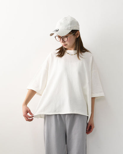 prit [プリット] 40/1強撚糸スビン裏毛5分袖クルーネックワイドTシャツ [P91619] ワイドTシャツ・5分袖Tシャツ・クルーネック・無地・シンプル・LADY'S [2026SS]