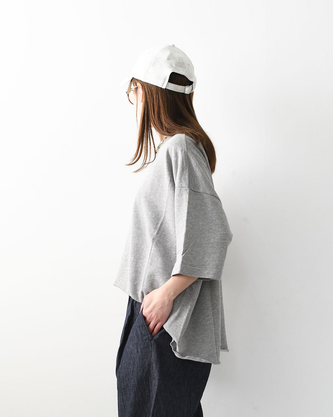 prit [プリット] 40/1強撚糸スビン裏毛5分袖クルーネックワイドTシャツ [P91619] ワイドTシャツ・5分袖Tシャツ・クルーネック・無地・シンプル・LADY'S [2026SS]