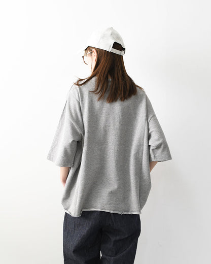 prit [プリット] 40/1強撚糸スビン裏毛5分袖クルーネックワイドTシャツ [P91619] ワイドTシャツ・5分袖Tシャツ・クルーネック・無地・シンプル・LADY'S [2026SS]