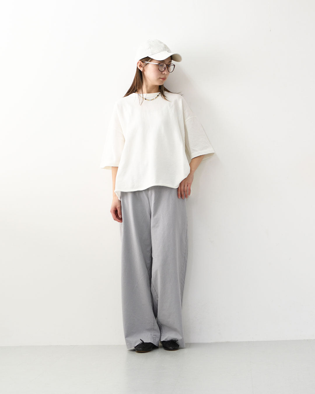 prit [プリット] 40/1強撚糸スビン裏毛5分袖クルーネックワイドTシャツ [P91619] ワイドTシャツ・5分袖Tシャツ・クルーネック・無地・シンプル・LADY'S [2026SS]