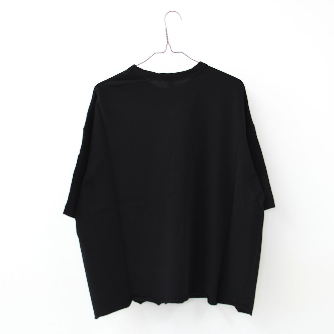 prit [プリット] 40/1強撚糸スビン裏毛5分袖クルーネックワイドTシャツ [P91619] ワイドTシャツ・5分袖Tシャツ・クルーネック・無地・シンプル・LADY'S [2026SS]