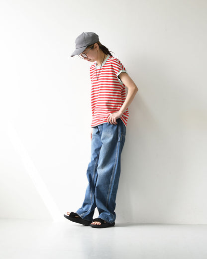 prit [プリット] 30/1リサイクル天竺カラーボーダー フレンチスリーブ [P91622] ボーダーTシャツ [2026SS]