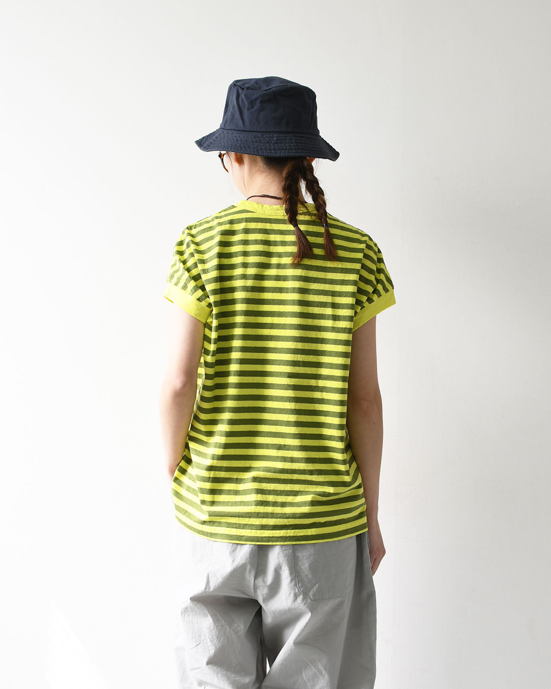 prit [プリット] 30/1リサイクル天竺カラーボーダー フレンチスリーブ [P91622] ボーダーTシャツ [2026SS]