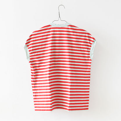 prit [プリット] 30/1リサイクル天竺カラーボーダー フレンチスリーブ [P91622] ボーダーTシャツ [2026SS]