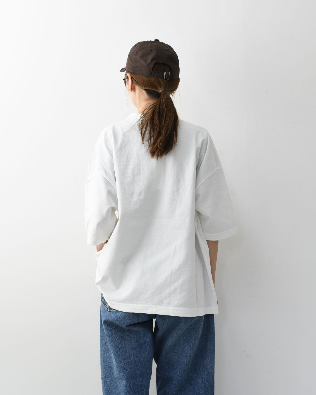 prit [プリット] 17/1空紡天竺×10/1ムラ糸プリント5分袖フレームTシャツ  [P91638] プリントTシャツ・5分袖・オーバーサイズ・ゆったりサイズ・チェック柄・ドット柄・フレーム柄・ドロップショルダー・LADY'S [2026SS]