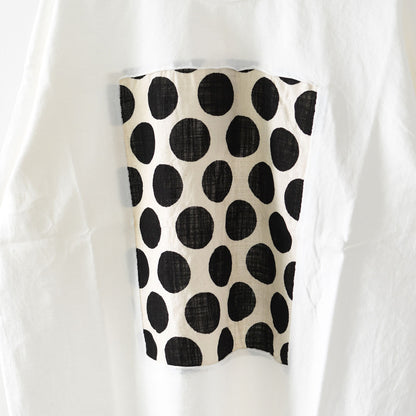 prit [プリット] 17/1空紡天竺×10/1ムラ糸プリント5分袖フレームTシャツ  [P91638] プリントTシャツ・5分袖・オーバーサイズ・ゆったりサイズ・チェック柄・ドット柄・フレーム柄・ドロップショルダー・LADY'S [2026SS]