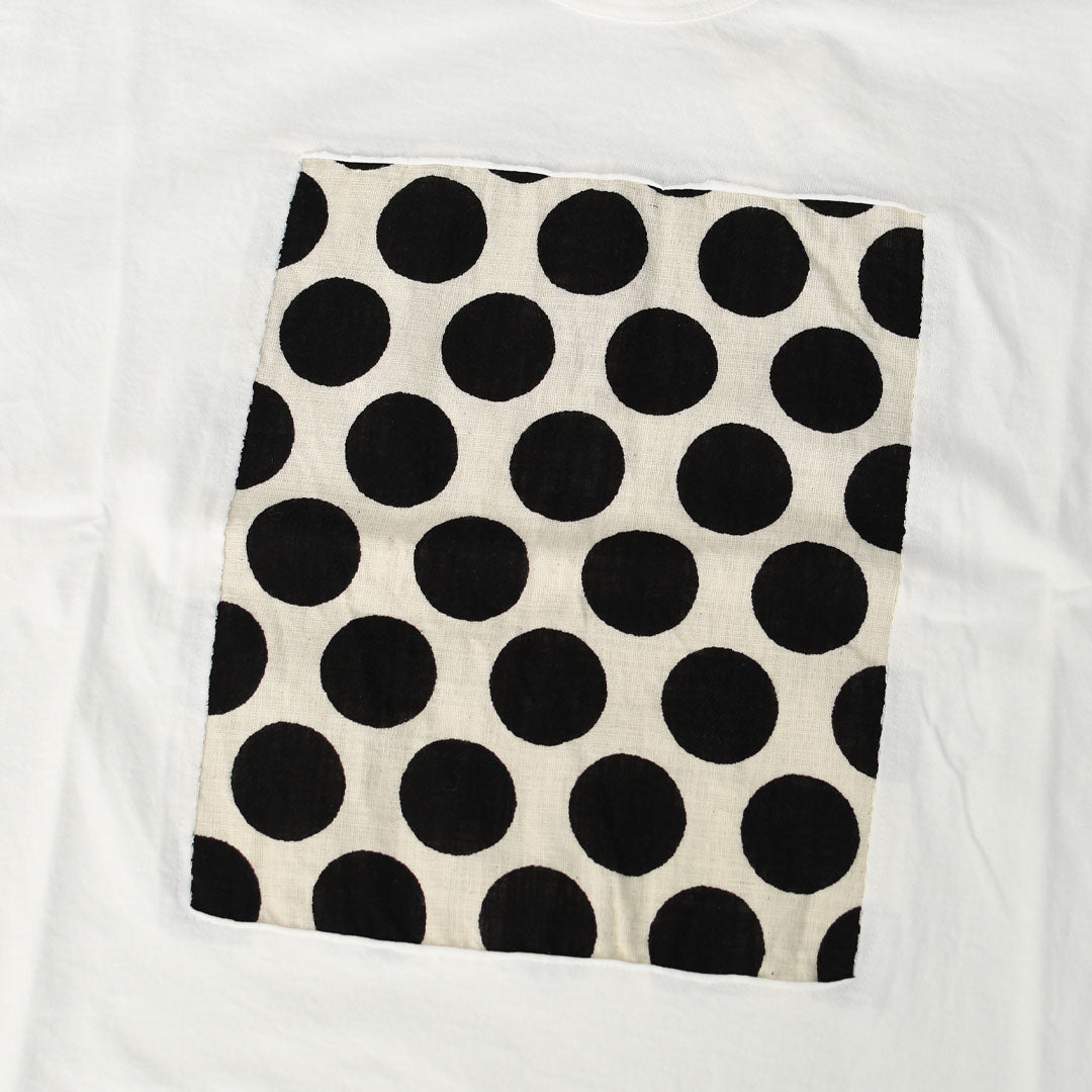 prit [プリット] 17/1空紡天竺×10/1ムラ糸プリント5分袖フレームTシャツ  [P91638] プリントTシャツ・5分袖・オーバーサイズ・ゆったりサイズ・チェック柄・ドット柄・フレーム柄・ドロップショルダー・LADY'S [2026SS]