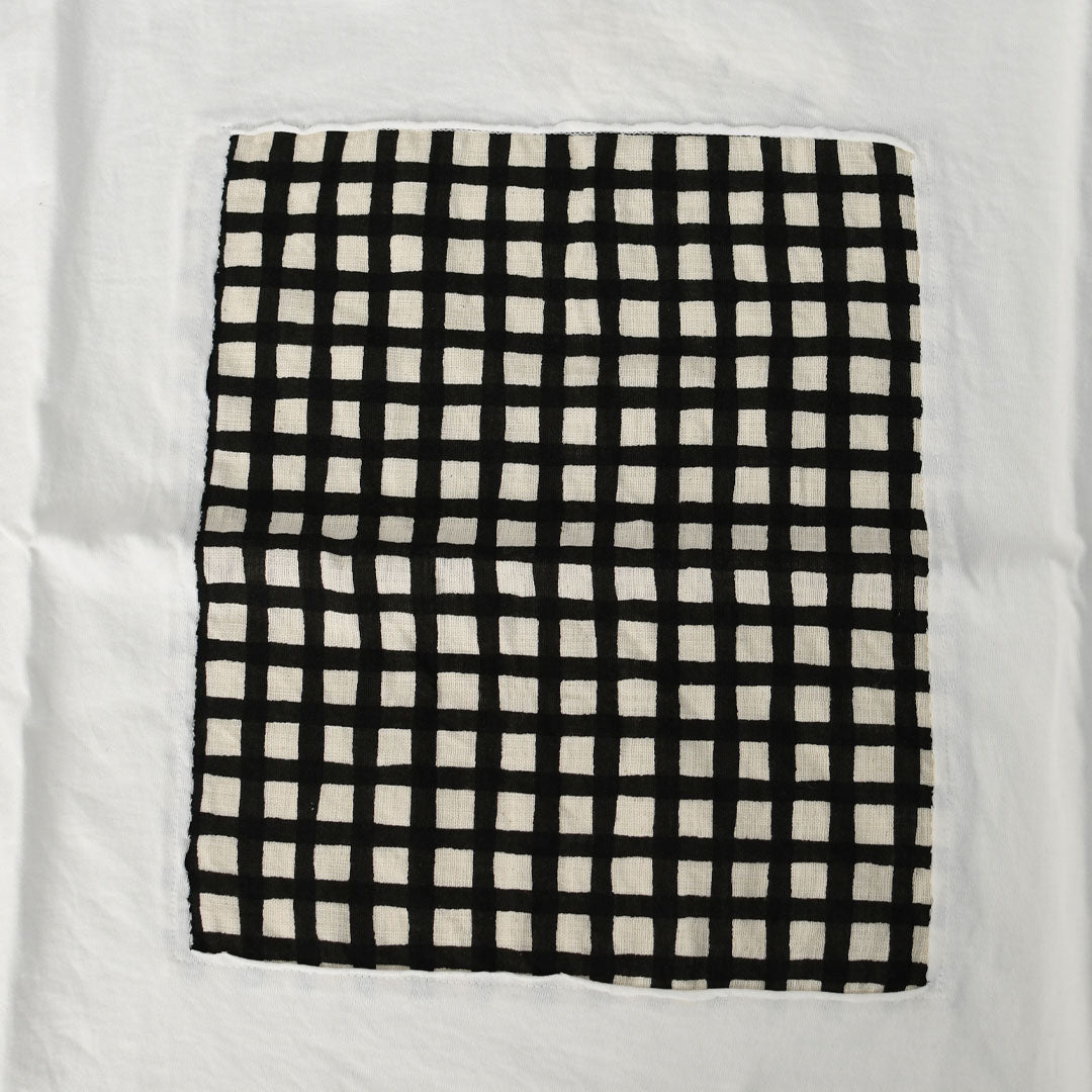 prit [プリット] 17/1空紡天竺×10/1ムラ糸プリント5分袖フレームTシャツ  [P91638] プリントTシャツ・5分袖・オーバーサイズ・ゆったりサイズ・チェック柄・ドット柄・フレーム柄・ドロップショルダー・LADY'S [2026SS]