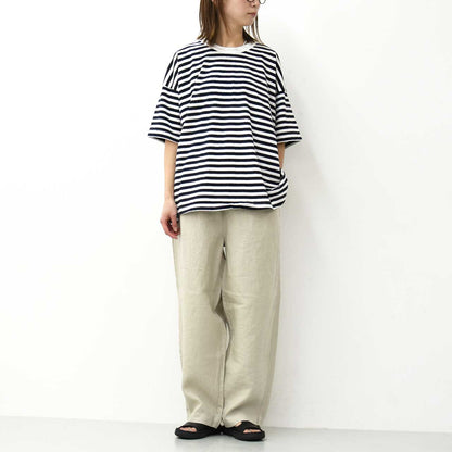prit [プリット] 30/1リサイクルムラ糸天竺ボーダーフレアTシャツ [P92557]  [2025SS]