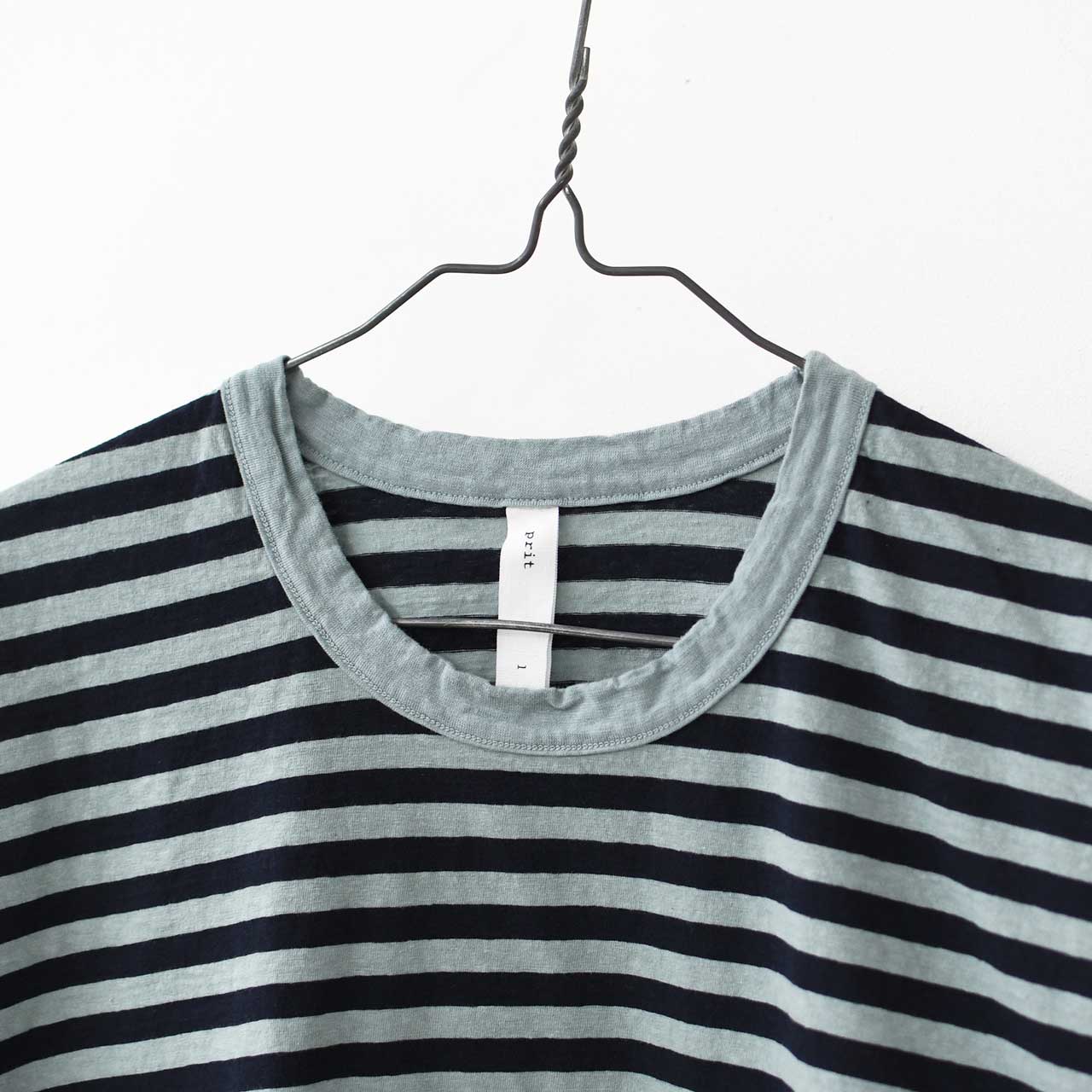 prit [プリット] 30/1リサイクルムラ糸天竺ボーダーフレアTシャツ [P92557]  [2025SS]