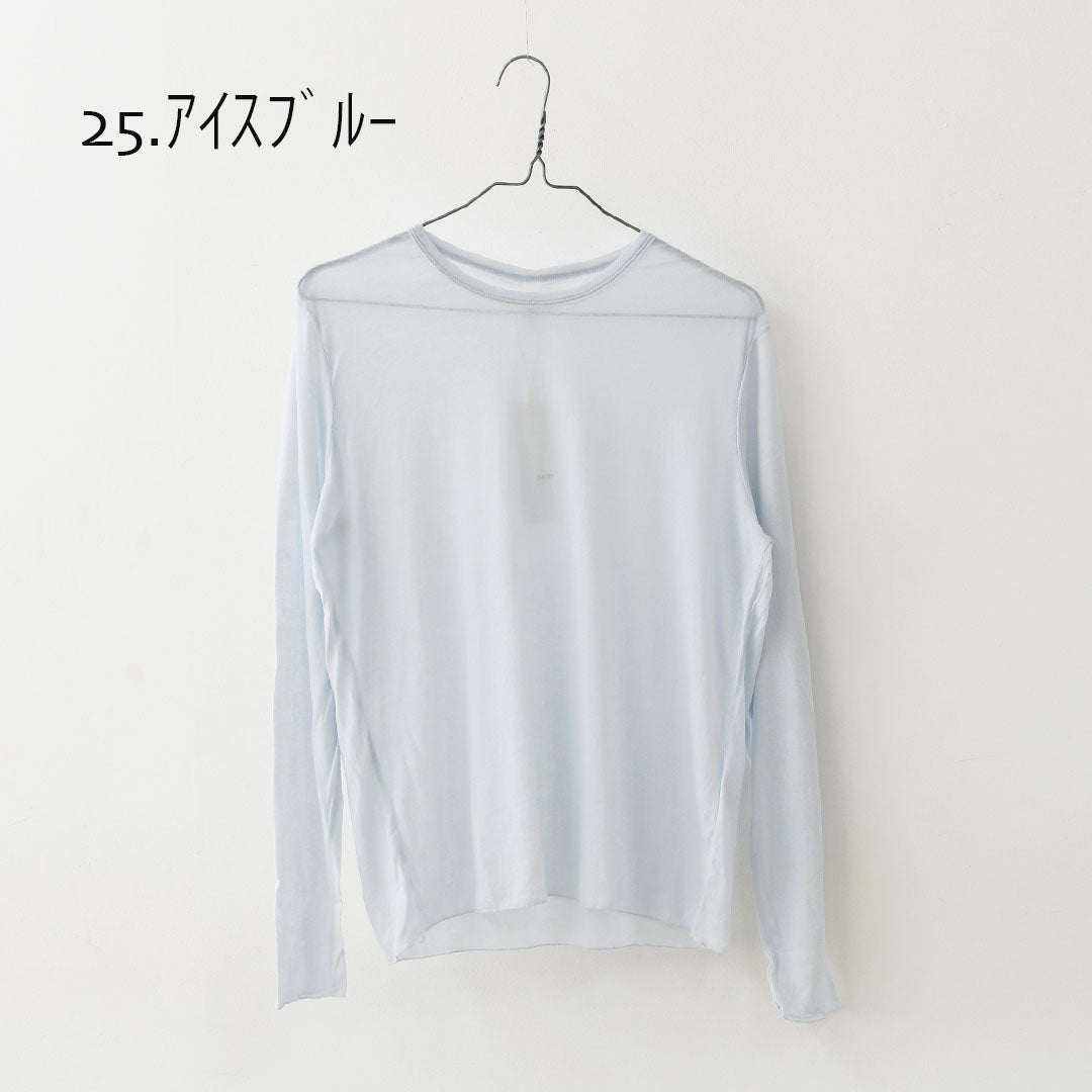 prit [プリット] 80/1シアーハイツイストフライスクルーネック [P92612] シアーTEE・長袖・シアー素材・透け感・LADY'S [2026SS]