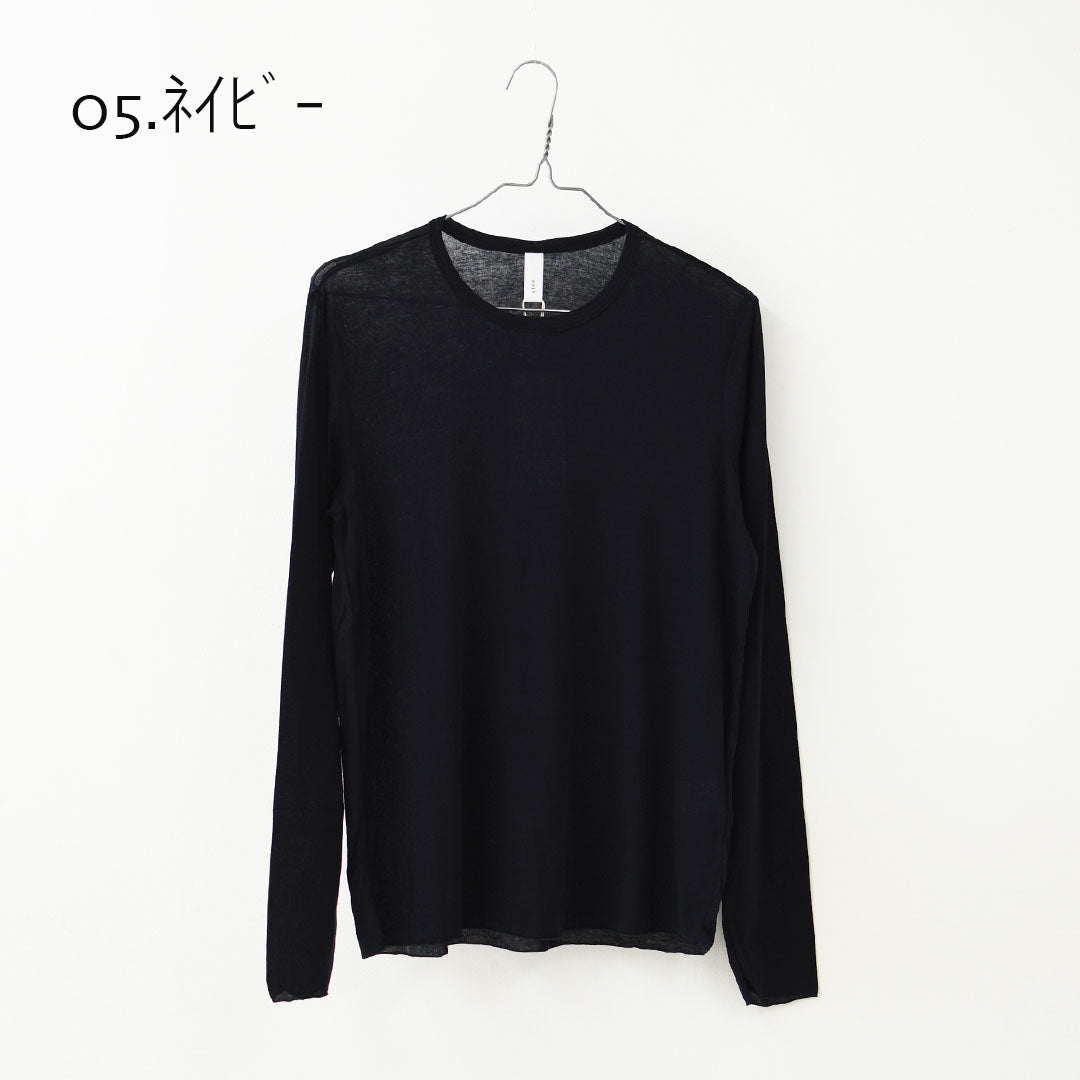 prit [プリット] 80/1シアーハイツイストフライスクルーネック [P92612] シアーTEE・長袖・シアー素材・透け感・LADY'S [2026SS]