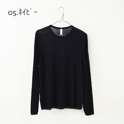 prit [プリット] 80/1シアーハイツイストフライスクルーネック [P92612] シアーTEE・長袖・シアー素材・透け感・LADY'S [2026SS]