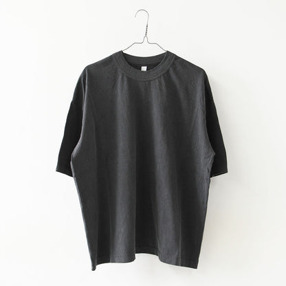 prit [プリット] 40/1引き揃え天竺ヴィンテージ加工5分袖クルーネックワイドTシャツ   [P92617] 5分袖Tシャツ・ワイドTシャツ・オーバーサイズ・ゆったりサイズ・ドロップショルダー・羽織り・ノーカラー・LADY'S [2026SS]