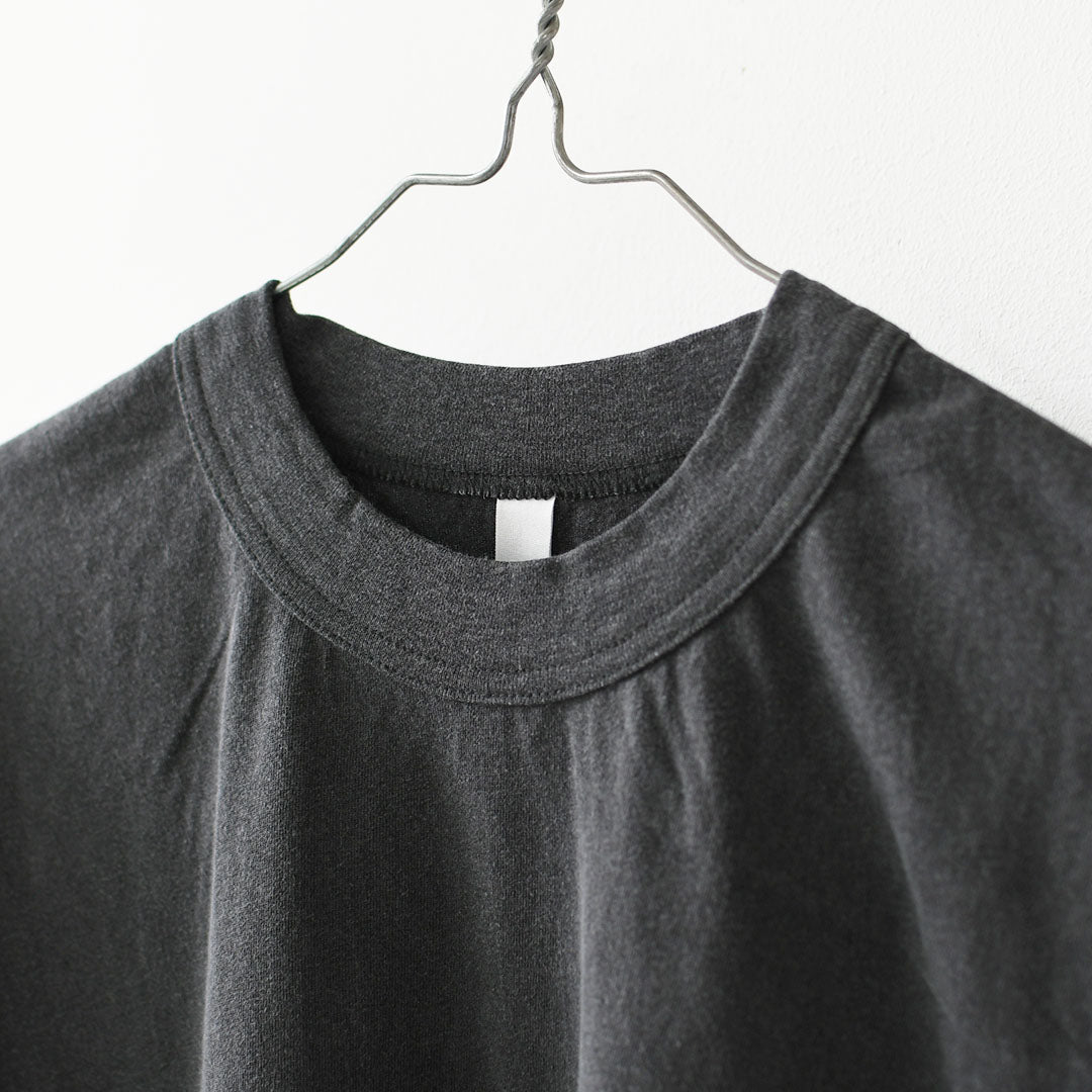 prit [プリット] 40/1引き揃え天竺ヴィンテージ加工5分袖クルーネックワイドTシャツ   [P92617] 5分袖Tシャツ・ワイドTシャツ・オーバーサイズ・ゆったりサイズ・ドロップショルダー・羽織り・ノーカラー・LADY'S [2026SS]